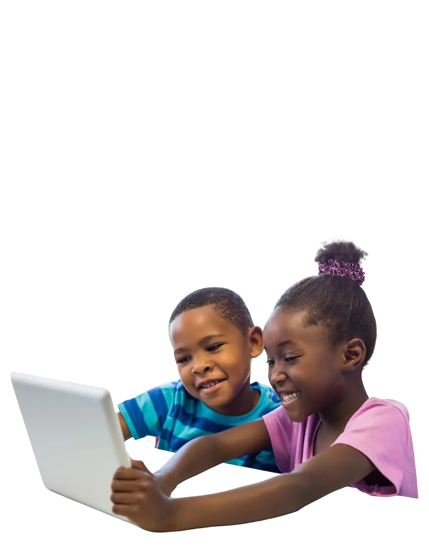 Children learning with a laptop funded by donations to Tech On Hand, showcasing the impact of financial contributions